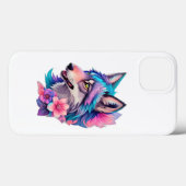Niedlicher sibirischer Husky mit blumengeschmückte Case-Mate iPhone Hülle (Rückseite (Horizontal))