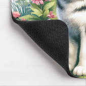 Niedlicher sibirischer Husky Mousepad (Ecke)