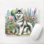 Niedlicher sibirischer Husky Mousepad (Mit Mouse)