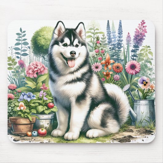 Niedlicher sibirischer Husky Mousepad (Vorne)