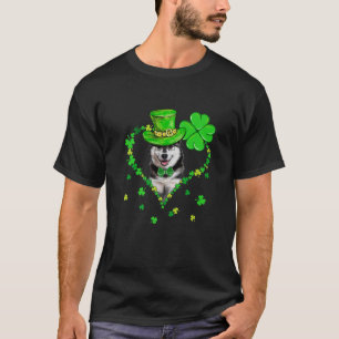 Niedlicher sibirischer Husky Saint Patrick's Day H T-Shirt