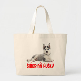 Niedlicher sibirischer Husky-Welpenhund Jumbo Stoffbeutel