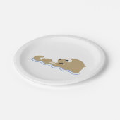 Niedlicher sich hin- und herbewegender Otter Pappteller (Schrägansicht)