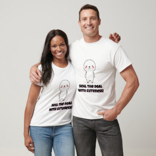 Niedlicher Siegel Cartoon mit Blush T-Shirt