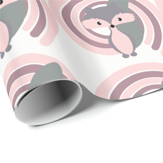 Niedlicher silberner Babyfuchs Geschenkpapier (Rolleneckpunkt)