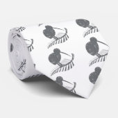 niedlicher silberner Kiwivogel und silberner Farn Krawatte (Gerollt)