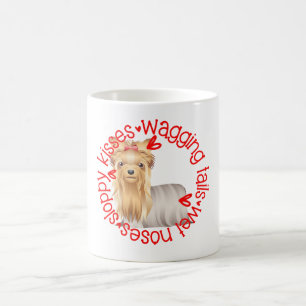 Niedlicher Silky Terrier Hund, schlampige Küsse Kaffeetasse