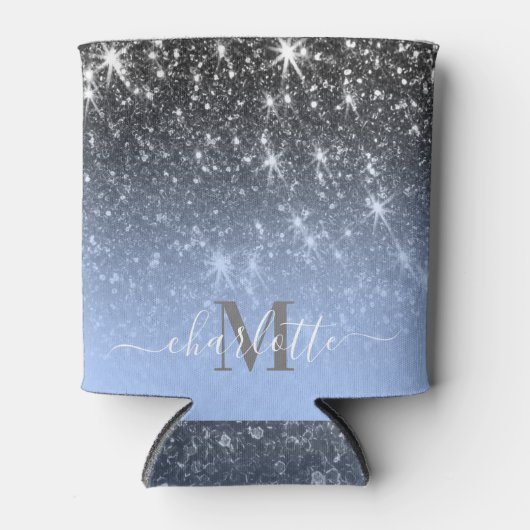 Niedlicher Silver Glitzer Dosenkühler (Vorderseite)