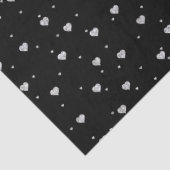 Niedlicher Silver Glitzer - Herzmuster Seidenpapier (Detail)