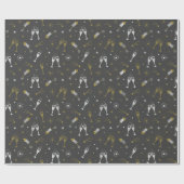 Niedlicher Silvesterabend Feuerwerk und Champagner Geschenkpapier (Flach)