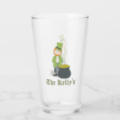 Niedlicher Simple Leprechaun St. Patrick's Day Whi Glas (Rückseite)