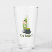 Niedlicher Simple Leprechaun St. Patrick's Day Whi Glas (Vorderseite)
