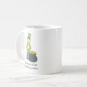 Niedlicher Simple Leprechaun St. Patrick's Day Whi Kaffeetasse (Vorderseite Links)
