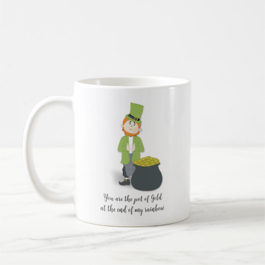 Niedlicher Simple Leprechaun St. Patrick's Day Whi Kaffeetasse (Links)