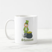 Niedlicher Simple Leprechaun St. Patrick's Day Whi Kaffeetasse (Links)