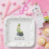 Niedlicher Simple Leprechaun St. Patrick's Day Whi Pappteller (Party)