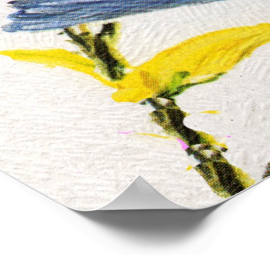 Niedlicher Singing Blue Bird Tree Poster (Ecke)