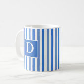 Niedlicher Single in Blau und Weiß Kaffeetasse (Vorderseite Links)