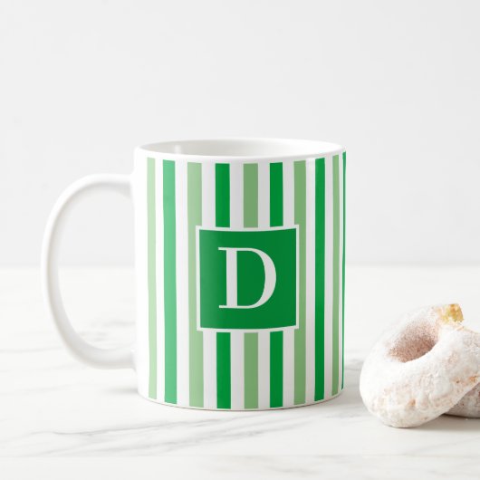 Niedlicher Single mit modernem Grün und Weiß Kaffeetasse (Mit Donut)