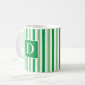 Niedlicher Single mit modernem Grün und Weiß Kaffeetasse (Vorderseite Links)