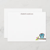 Niedlicher Single Owl Custom Dankeschön Hinweise Mitteilungskarte (Vorne/Hinten)