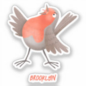 Niedlicher Singvogel Cartoon Aufkleber (Vorderseite)