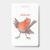 Niedlicher Singvogel Cartoon Ausweis (Rückseite)