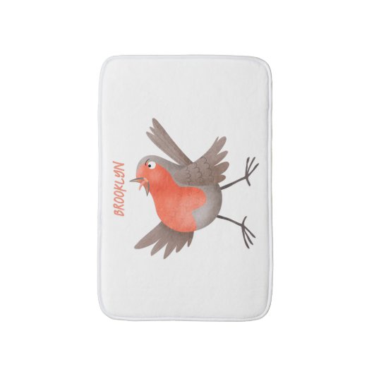 Niedlicher Singvogel Cartoon Badematte (Vorderseite Vertikal)