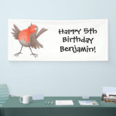 Niedlicher Singvogel Cartoon Banner (Messe)