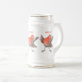 Niedlicher Singvogel Cartoon Bierglas (VorderseiteRechts)