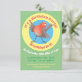 Niedlicher Singvogel Cartoon Einladung (Stehend Vorderseite)