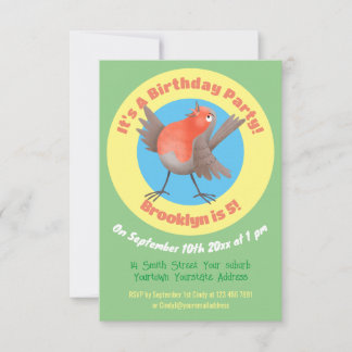 Niedlicher Singvogel Cartoon Einladung