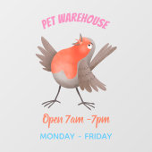 Niedlicher Singvogel Cartoon Fensteraufkleber (Blatt)