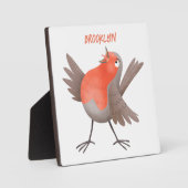 Niedlicher Singvogel Cartoon Fotoplatte (Vorderseite)