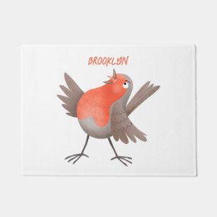 Niedlicher Singvogel Cartoon Fußmatte