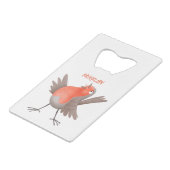 Niedlicher Singvogel Cartoon Geldbeutel Flaschenöffner (Vorderseite Schrägansicht)