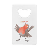 Niedlicher Singvogel Cartoon Geldbeutel Flaschenöffner (Rückseite)