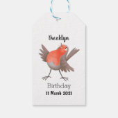Niedlicher Singvogel Cartoon Geschenkanhänger (Rückseite)