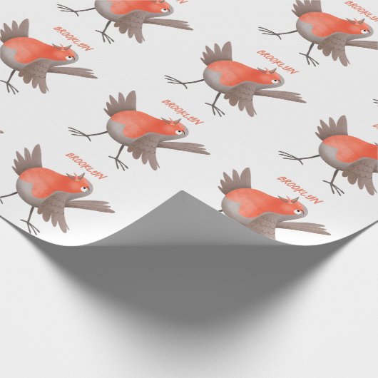 Niedlicher Singvogel Cartoon Geschenkpapier (Ecke)
