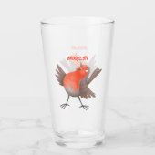Niedlicher Singvogel Cartoon Glas (Vorderseite)