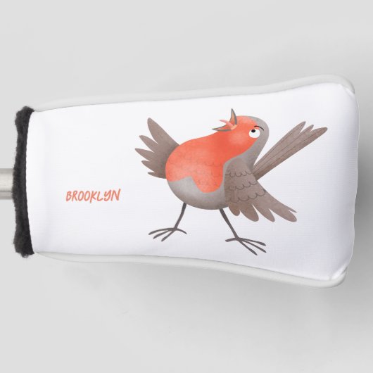 Niedlicher Singvogel Cartoon Golf Headcover (Vorderseite)