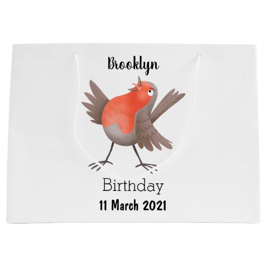 Niedlicher Singvogel Cartoon Große Geschenktüte (Vorderseite)