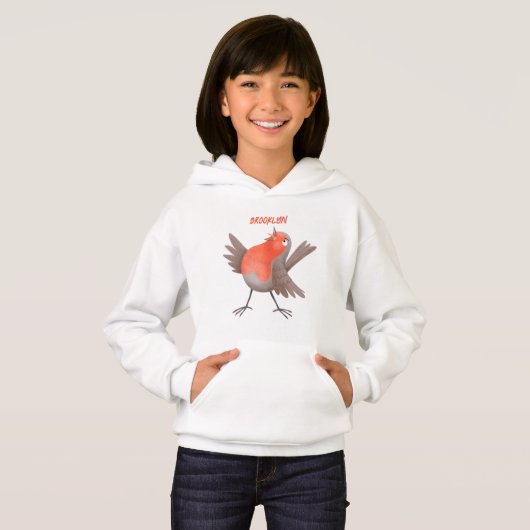 Niedlicher Singvogel Cartoon Hoodie (Vorne ganz)