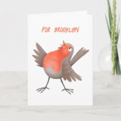 Niedlicher Singvogel Cartoon Karte (Vorderseite)