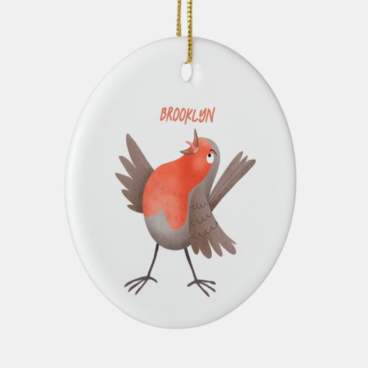 Niedlicher Singvogel Cartoon Keramik Ornament (Rechts)