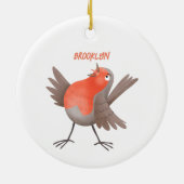 Niedlicher Singvogel Cartoon Keramik Ornament (Hinten)