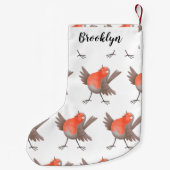 Niedlicher Singvogel Cartoon Kleiner Weihnachtsstrumpf (Rückseite)