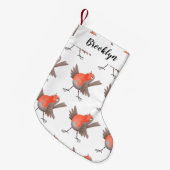 Niedlicher Singvogel Cartoon Kleiner Weihnachtsstrumpf (Vorderansicht (hängend))