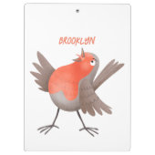 Niedlicher Singvogel Cartoon Klemmbrett (Rückseite)