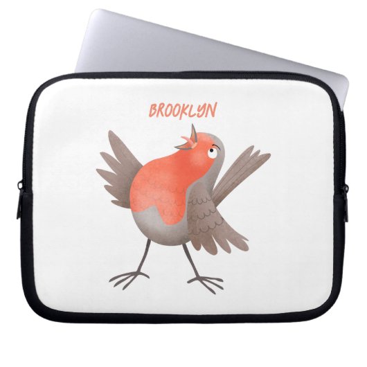 Niedlicher Singvogel Cartoon Laptopschutzhülle (Vorderseite)